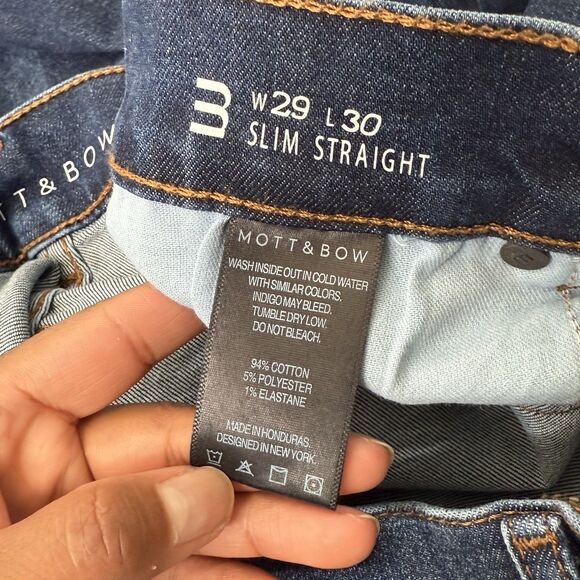 Mott And Bow Women Slim Straight Ridge Jeans 29x30(Fits30X30.5) Stretch Normcore - Picture 9 of 10